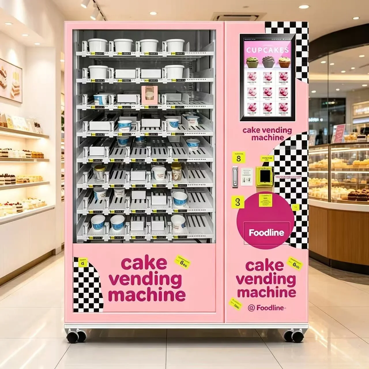 FL Customized Card Cash Payment Refrigerated Vending Machine Cake Pastry Dessert Automatic Retail Vendor