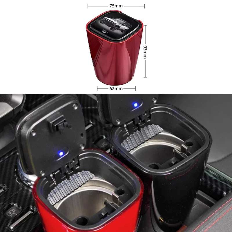 

Fit for JETOUR Traveler T2 Multi-function One-button Open Cover with Light Ashtray Car Interior Modified Decorative Accessories