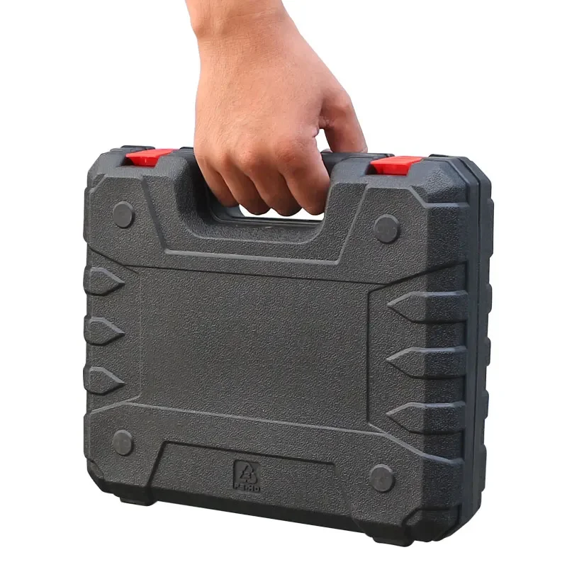 Hard Plastic Suitcase Toolbox Electric Drill Box with Metal Drill Bit Screwdriver Accessories Sets Portable Case