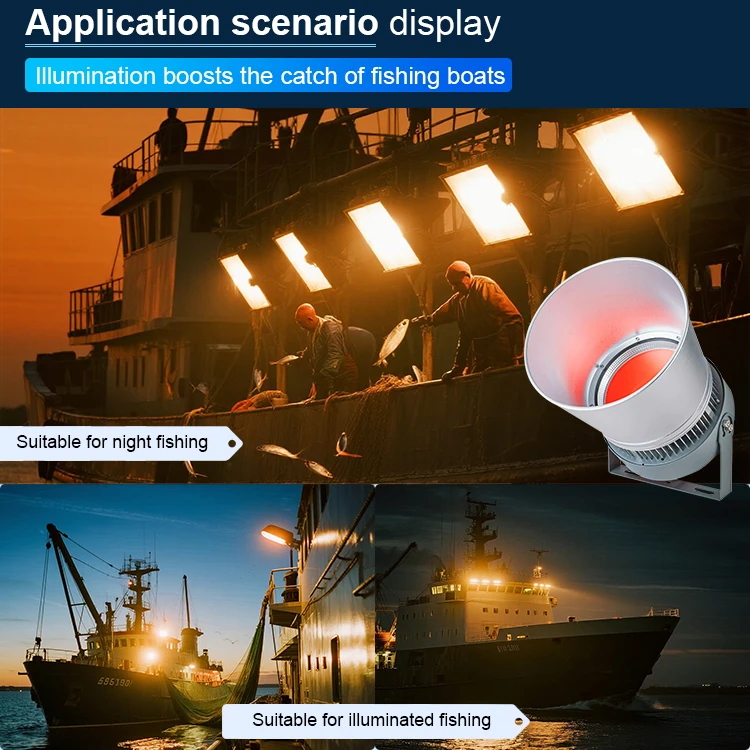 Ip65 800W 1000w 1200w Green Attracting Fish Sea Deep Drop Signal Night Collection Marine Led Fishing Light for Boat