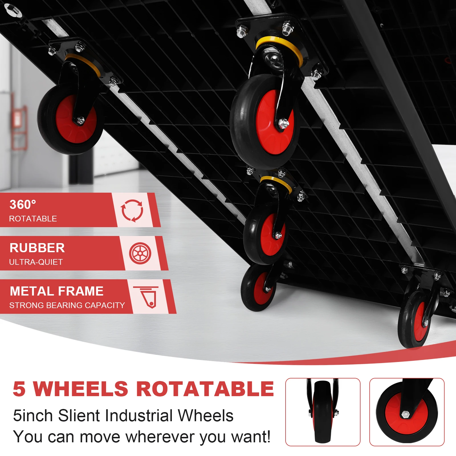 Multifunctionele mobiele gereedschapswagen met 2 planken, capaciteit van 880 lbs, servicewagen voor magazijn/garage/reiniging/fabricage