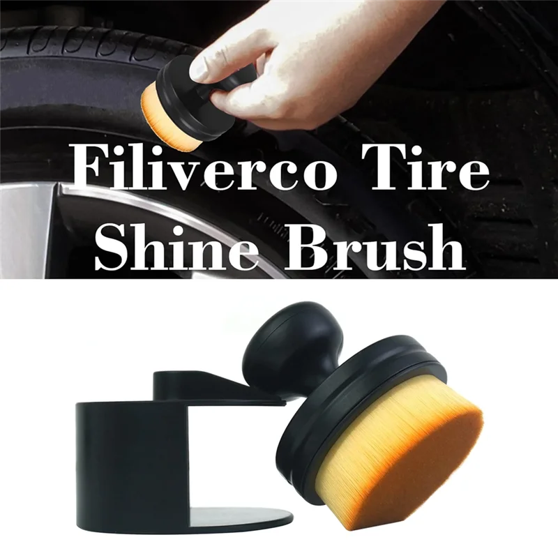 A01V-Car Tyre Cleaning Brush Set  Auto Tire Brush High Density Detailing Brushes  For Vents Trim Seats Emblems Wheels