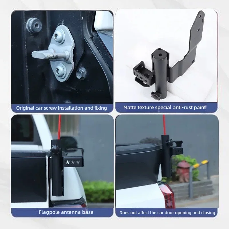 Auto Accessories For Toyota Tundra 2014-2026 Car Tailgate Flag Pole Mount Bracket Antenna Holder Base Heavy‑Duty Off‑Road SUV