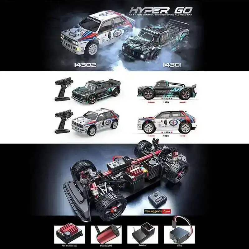 Hyper Go MJX 14301 14302 14303 1/14 4WD RC Car 65km/h Brushless 2.4G Remote Control Car Off-road High Speed RC Cars Truck Toy