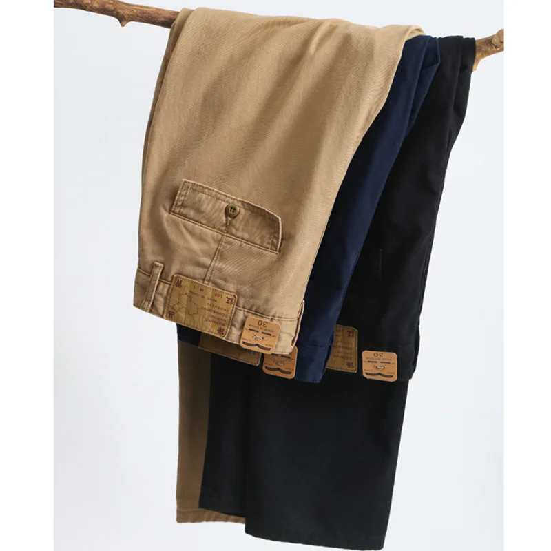 

Американские свободные брюки прямого кроя из хлопка, повседневные брюки, мужские рабочие брюки, универсальные, удобные, молодежные, модные