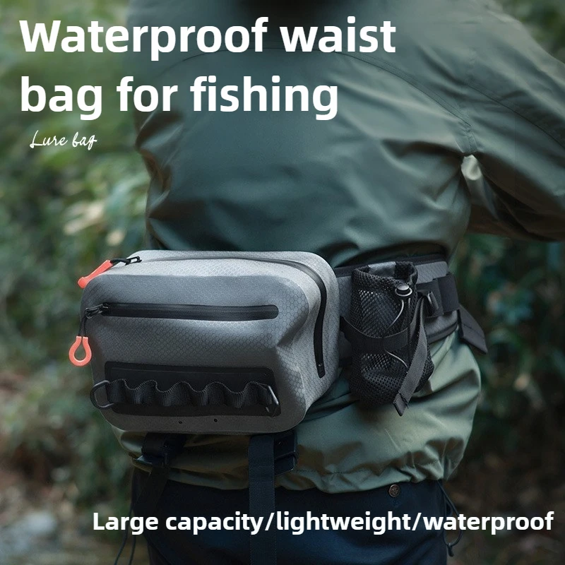 

IPX8 Waterproof Fishing Bag - Lightweight Lure Waist Pack Adjustable Shoulder Strap Outdoor Gear Storage Compact & Durable