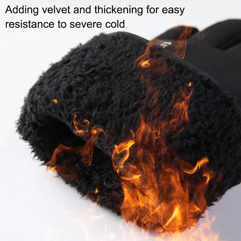 Męskie zimowe rękawice narciarskie Ciepłe i pluszowe, pogrubione wodoodporne rękawiczki Kolarstwo na świeżym powietrzu Wiatroszczelne i odporne na