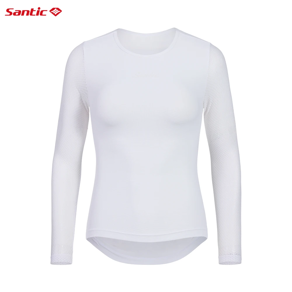 Santic Woman\'s Base Layer Long Sleeve Top Breathable Quick Dry Cycling Undershirt MTB Underwear Compression Bicycle Clothing