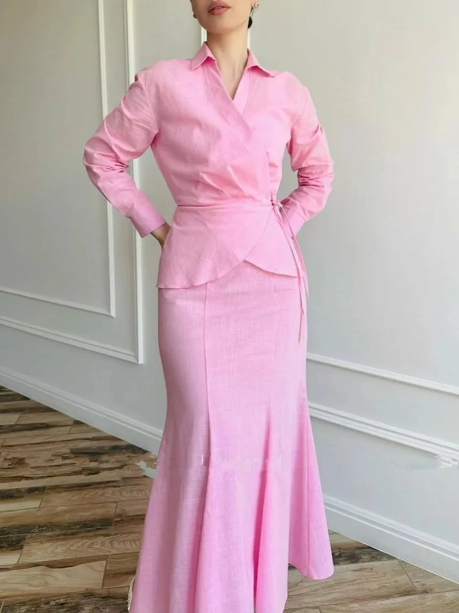 

Комплекты из двух предметов для Рамадана, рубашка, юбка, женские мусульманские костюмы, рубашка, блузка, мусульманские ансамбли, марокканский кафтан, комплекты исламских платьев 2025