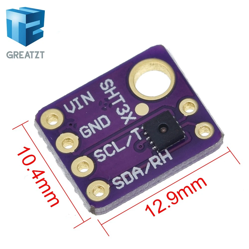 GREATZT SHT31 Temperature SHT31-D Humidity Sensor Module Microcontroller IIC I2C Breakout Weather 3V 5V Compliant For Arduino
