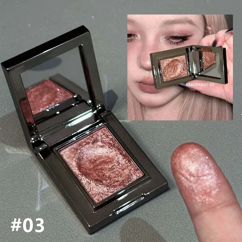 Metallischer Glitzer-Lidschatten-Creme Chamäleon Funkelnder Highlighter Aufhellendes Make-up Rauchblau Perlglanz-Lidschatten-Palette – Detail 11