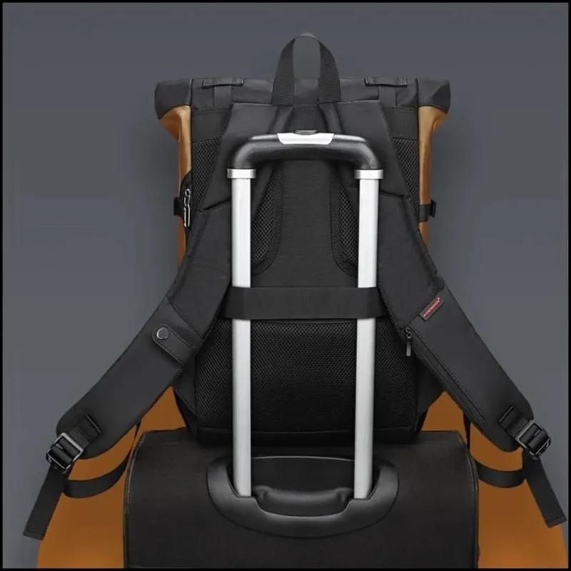 

Рюкзак TEXU Rolltop для города - водонепроницаемый, регулируемый объем 19-24 л, подходит для ноутбука с диагональю 15,6 дюйма, для путешествий и ежедневных поездок на работу