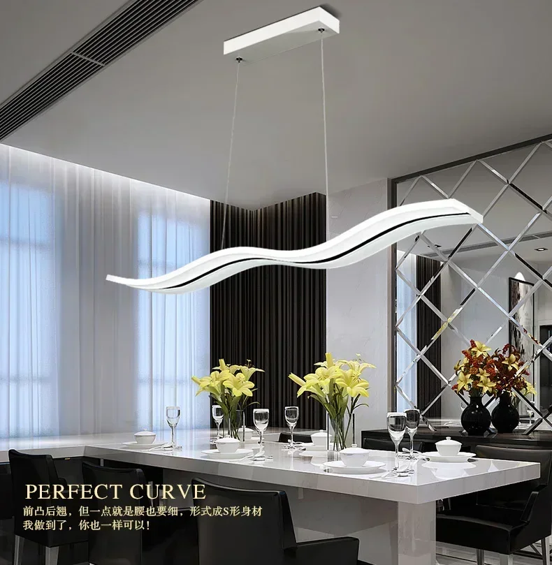 

Minimalist Strip LED Pendant Light Modern Chandelier for Living Room, Dining Room & Kitchen Ceiling Lighting