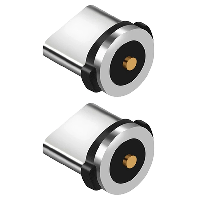 

2PC Round Magnetic Cable Plug 8 Pin Type-C Plugs Fast Charging Phone Magnet Charger Plug