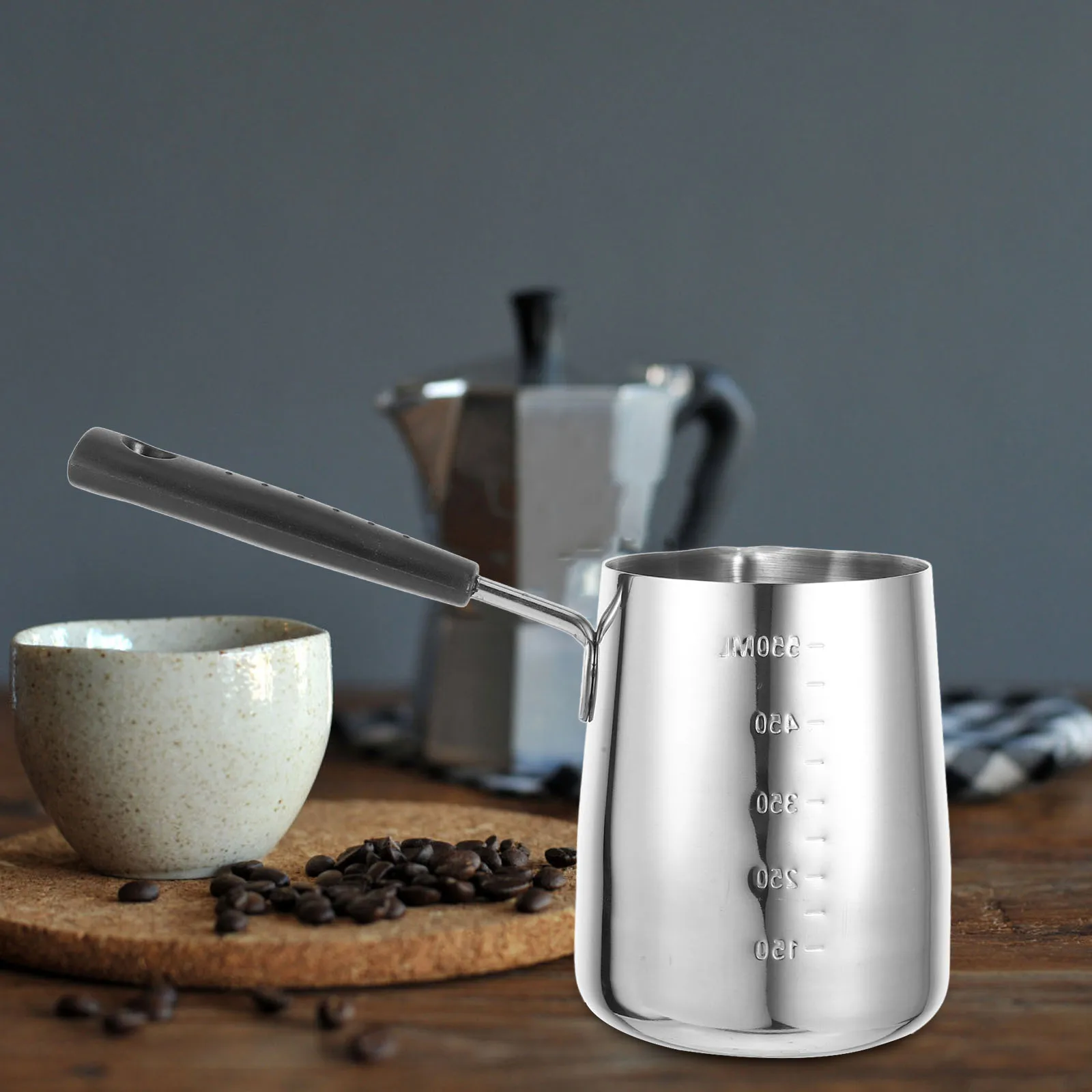 

Stainless Steel Coffee Pot Wide Bottom Insulated Butter Warmer Chocolate Melting Camping Stove Top Coffee Maker Heat Retaining
