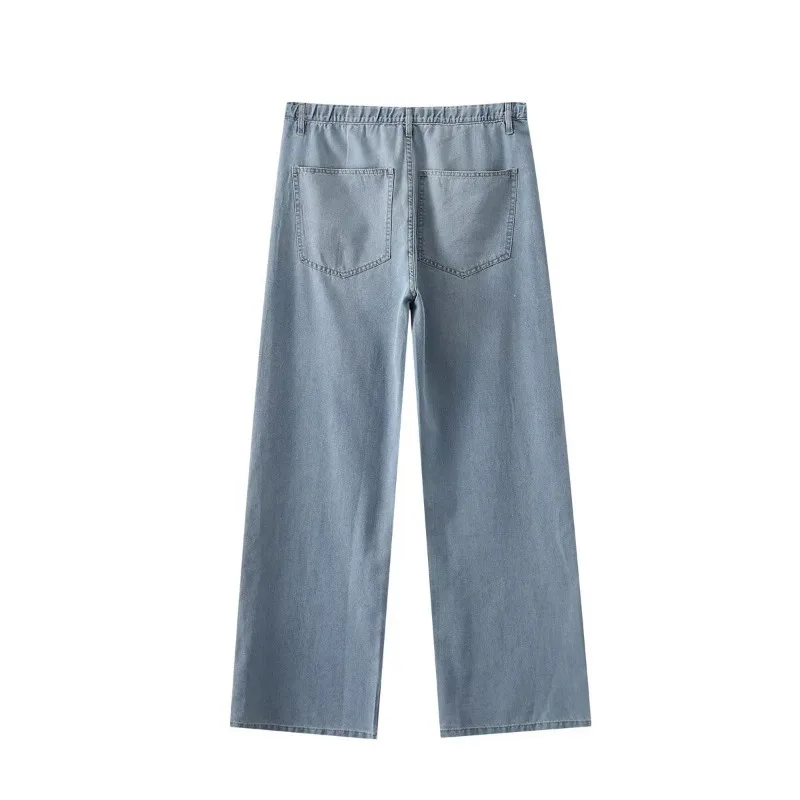GELITAYIN Y2k Jeans Streetwear Women's Loose Cotton Pant Denim Woman 2025 Baggy Long Wide Straight Trousers Pants Street Low Ris