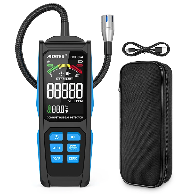 CGD05A Coal Gas Analyzer PPM Meter Combustible Flammable Natural Tester 50000 PPM 100% LEL Sound Alarm Methane Leak Gas Detector