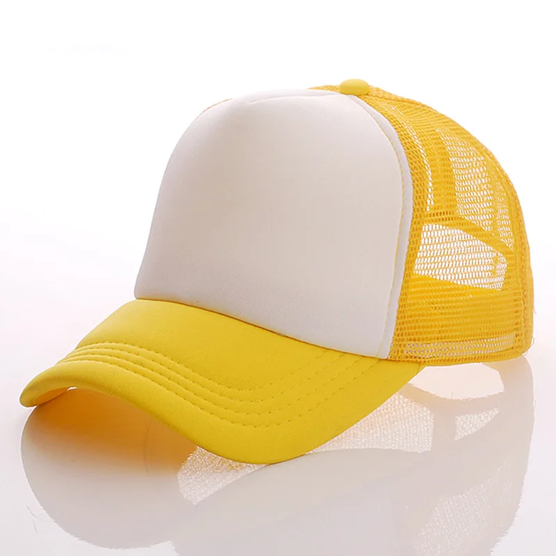 Sublimation Blank Advertising Stitching Color Trucker hat Men Heat Transfer Summer Adjustable Mesh Cap Dad Hat