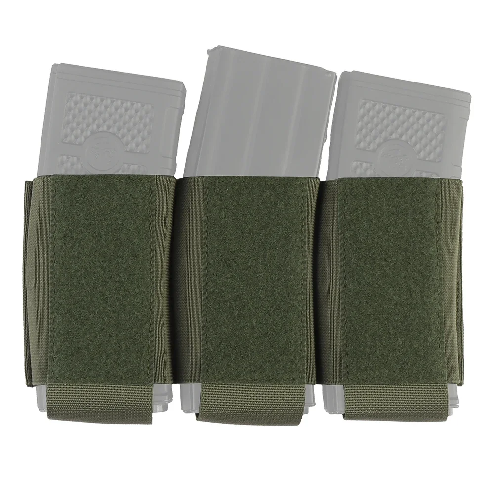 Outdoor Triple Magazine Pouch Elastic Kangaroo Rifle Mag Holster Insert 5.56 M4 M16 Mag Bag with Hook Panel for Vests Chest Rig