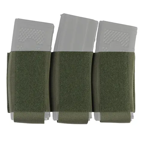 야외 트리플 매거진 파우치 탄성 캥거루 라이플 매거진 홀스터 인서트 5.56 M4 M16 Mag Bag with Hook Panel for Vests Chest Rig