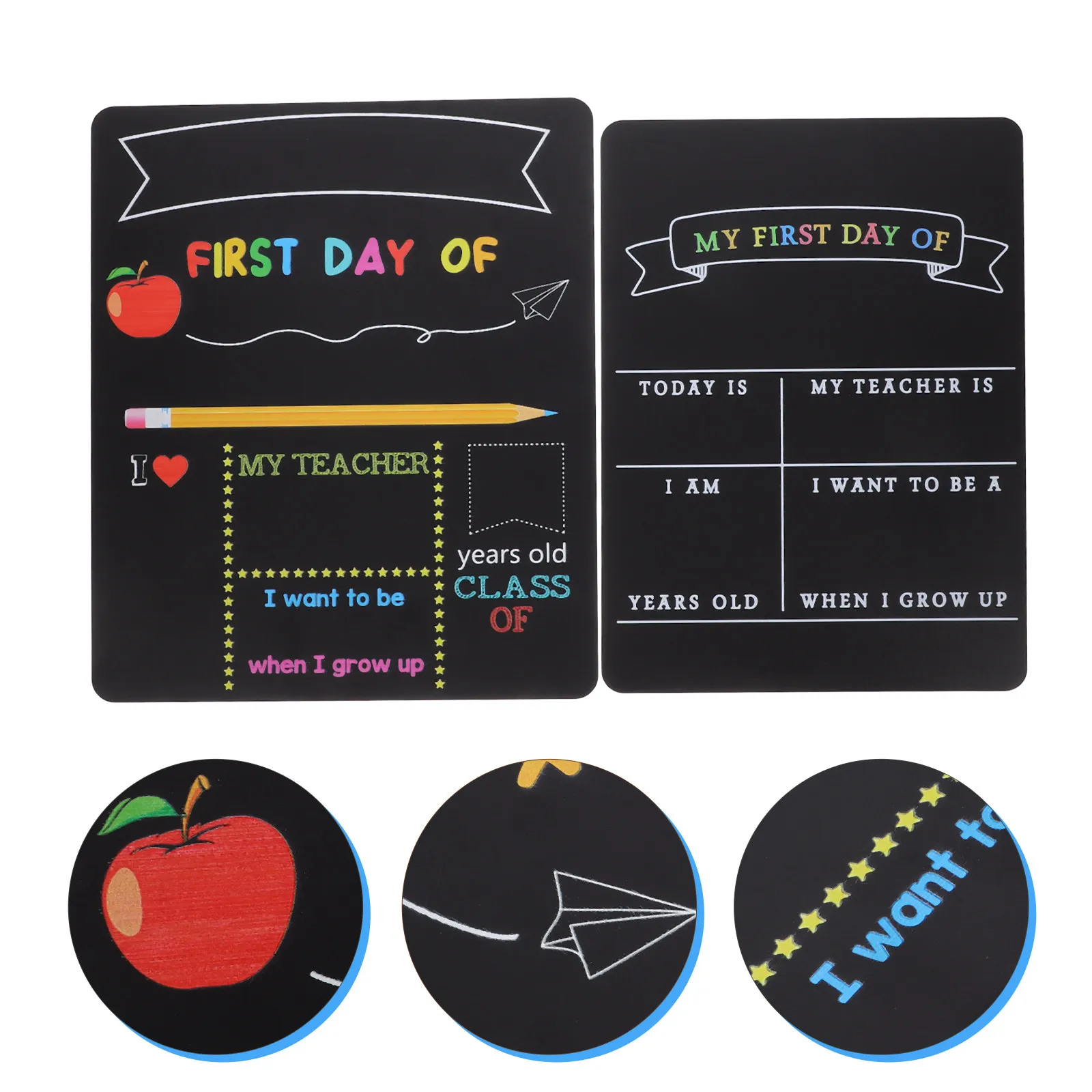 2pcs-double-sided-chalk-board-school-sign-back-to-school-preschool-kindergarten-elementary-day-photo-board-reusable
