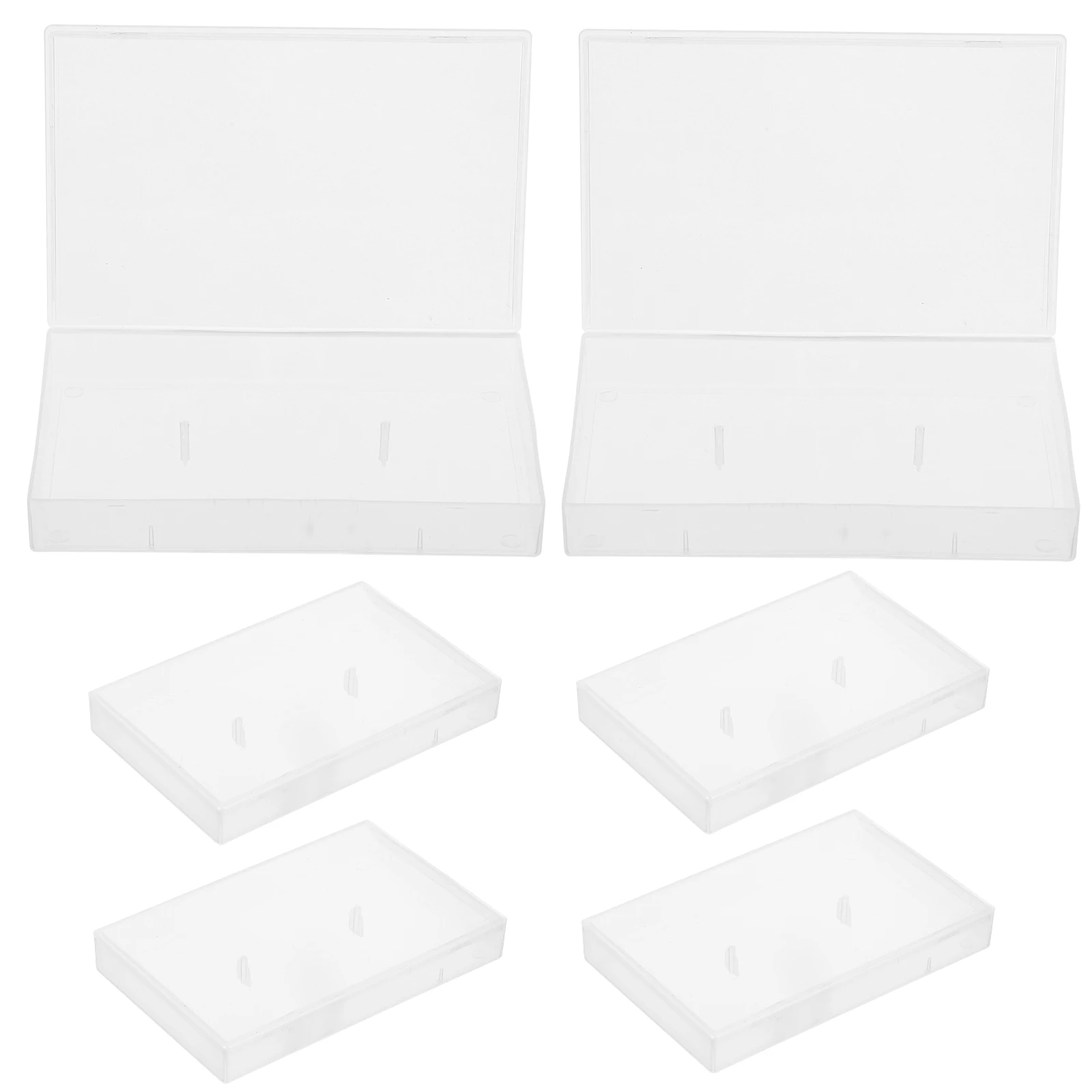 

6 Pcs Tape Storage Box Cassette Rack Audio Cases Plastic Protective Display Organizer Pp Holders for Home Child