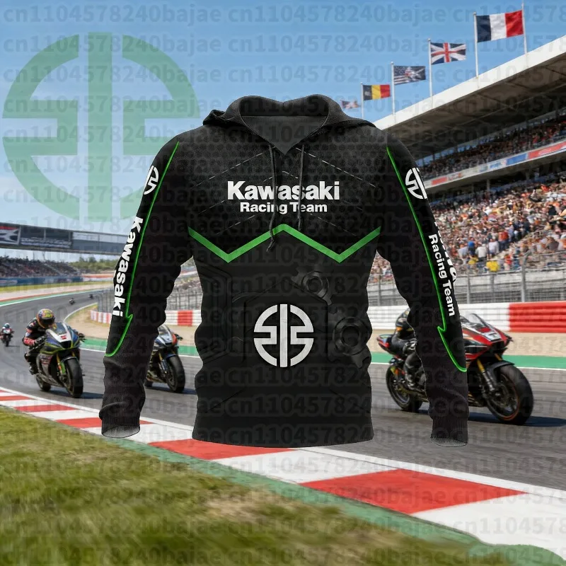 

Толстовка Kawasaki, мотоциклетная форма, толстовка большого размера, мужская одежда унисекс, экстремальный спортивный детский гоночный костюм, высококачественный мужской костюм