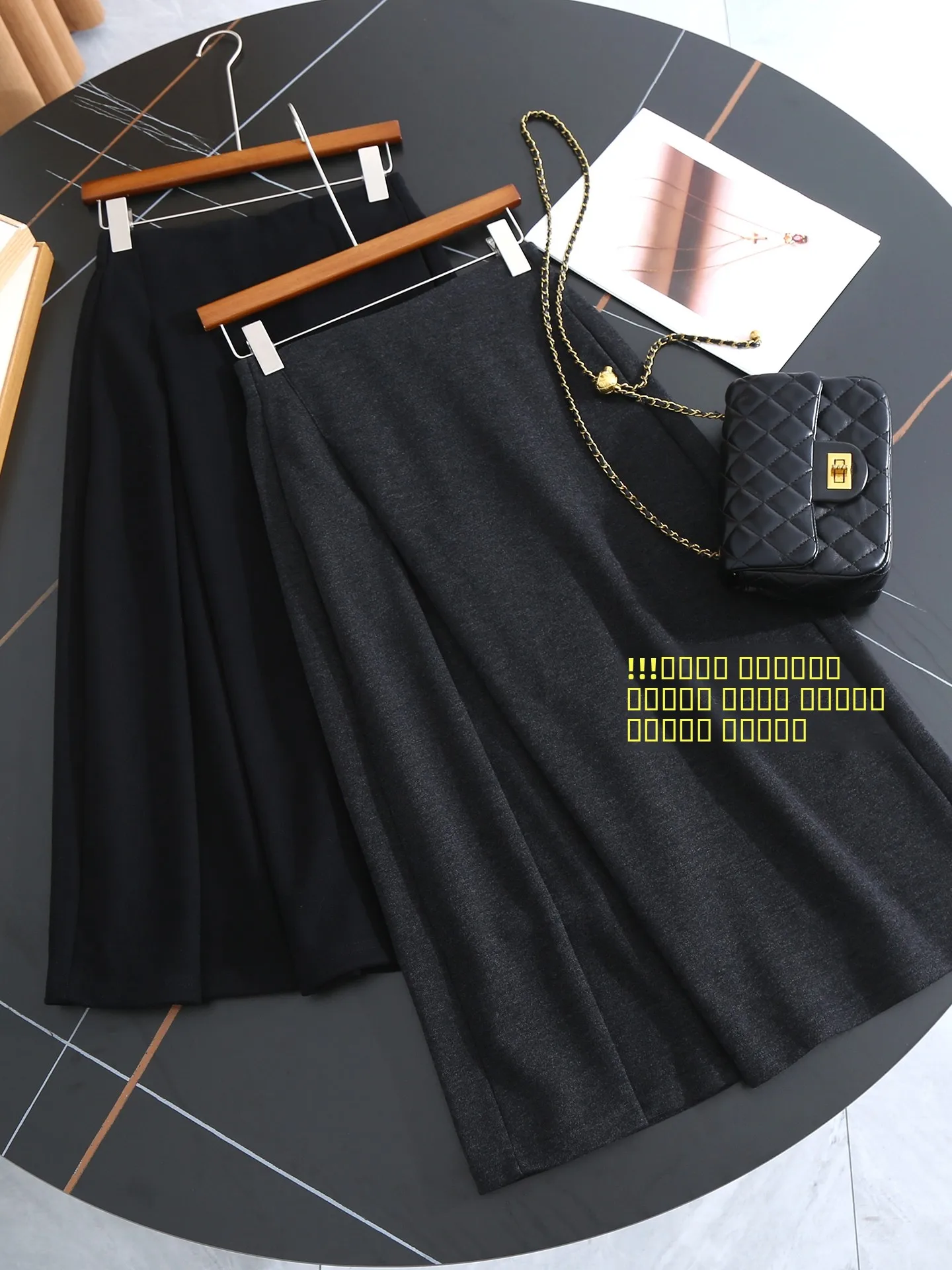 

Мягкая, удобная женская юбка А-силуэта с высокой талией, осенне-зимняя, утягивающая, повседневная, из смесового полиэстера, средней длины