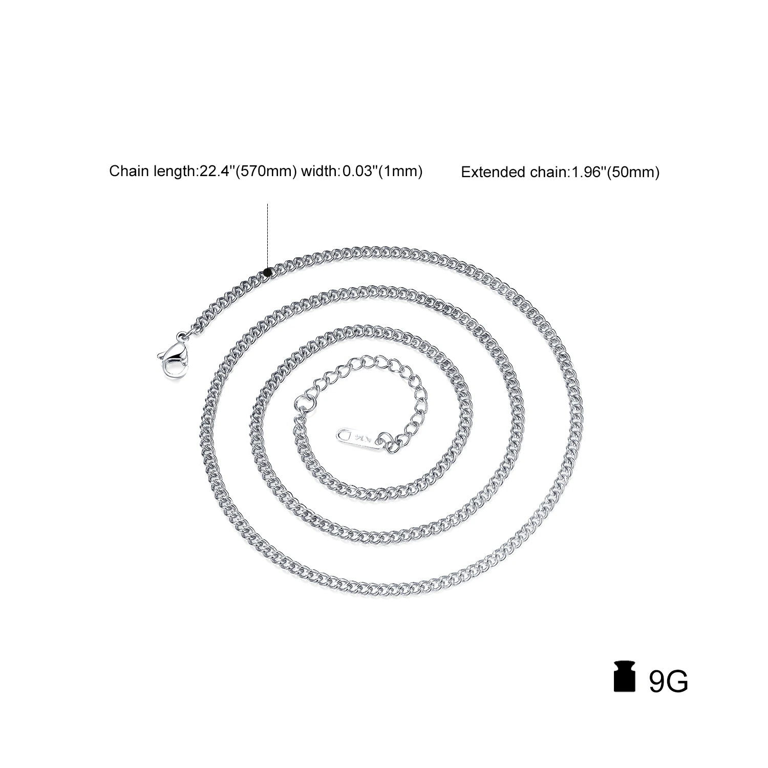الفولاذ المقاوم للصدأ ربط سلسلة قلادة للرجال النساء فاسق الذكور المجوهرات قابل للتعديل