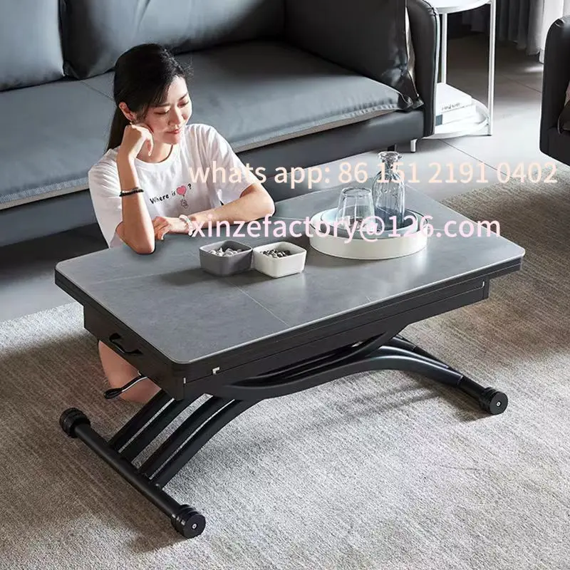 

Customizable Slate Lifting Coffee Table Dining Table Dual-purpose Living Room Home Integrated Variable Folding Removable