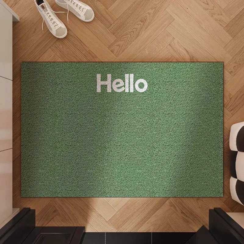 Colorful PVC Welcome Mat Letters Hello Doormat Cuttable House Entrance Rug Carpet Anti Dust Pad Outdoor Aesthetic Home Decor