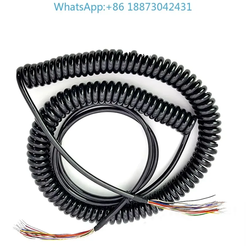 25-core electronic handwheel wire stretches 4m oil-proof and waterproof spring wire with shielding and anti-interference.