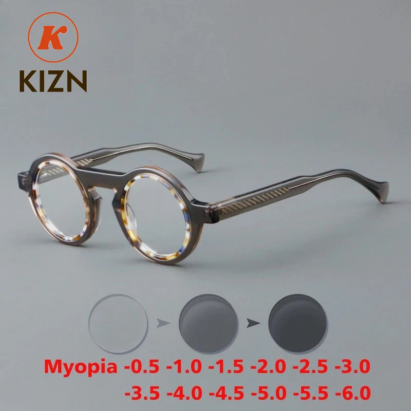 

KIZN антисиние ацетатные очки для близорукости, оправа для оптических фотохромных очков, персонализируемые очки по рецепту от -0,50 до -6,0