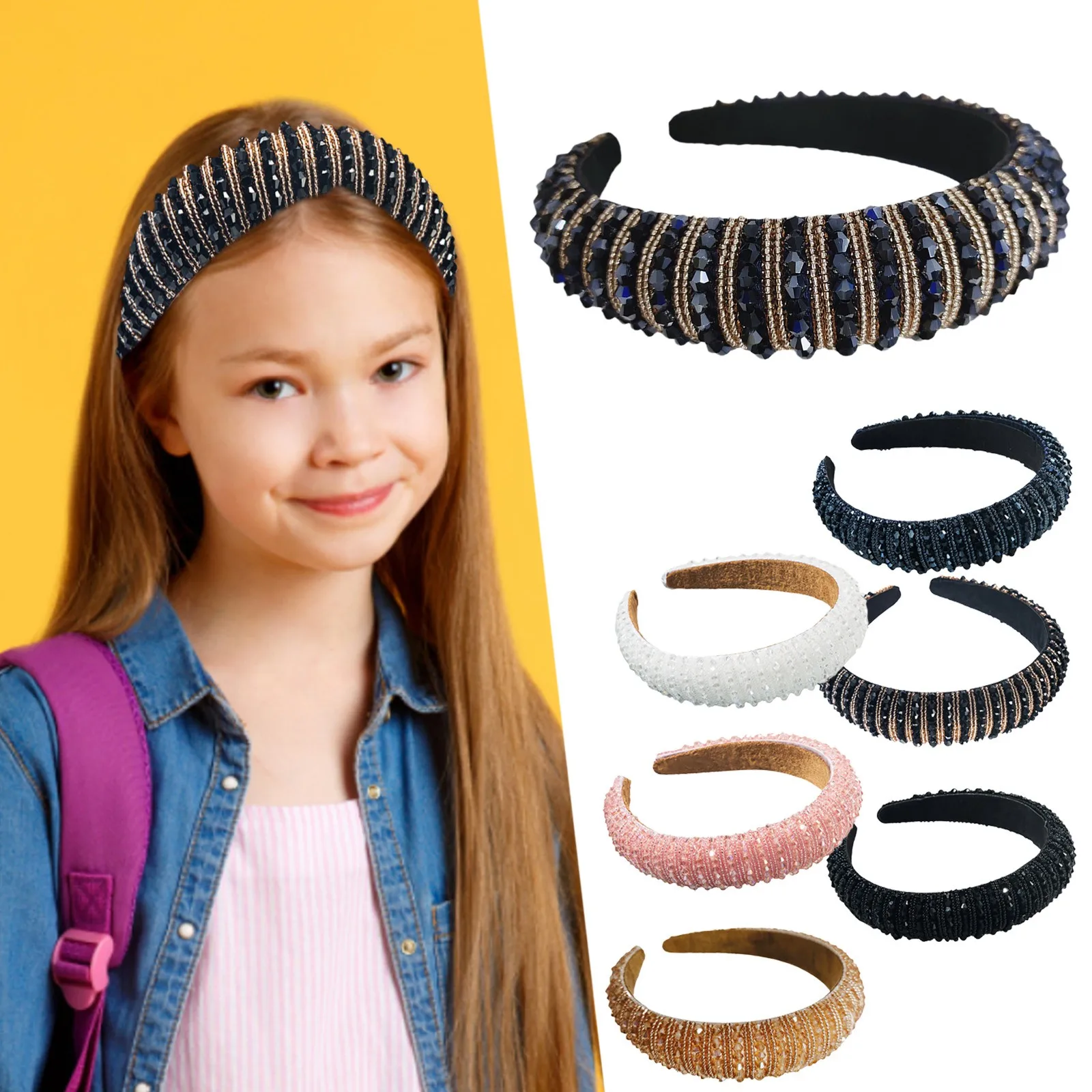 

Woman Hair Clips High Grade Sponge Hoop Simple Wide Side Fashion Hand Made String Red Person Temperament Clip Organizer Storage