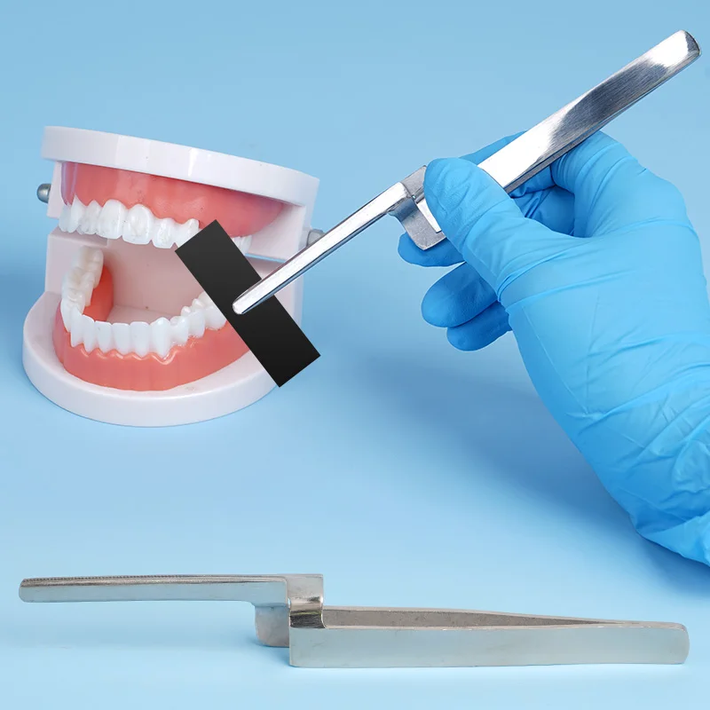 

Стоматологические прямые шарнирные бумажные пинцеты из нержавеющей стали, обратный контрастный держатель пинцета для окклюзионной бумаги