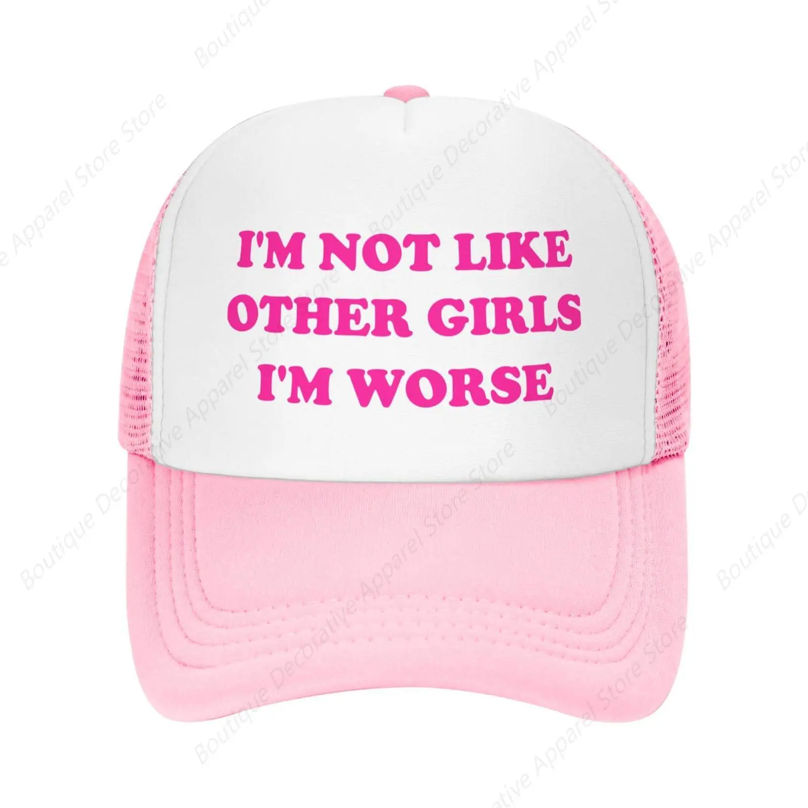 Hot Pink I'm Not Like Other Girls I'm Worse-Trucker Hats Women Funny -Humor Gag Vintage Baseball Caps Adults Party Hats