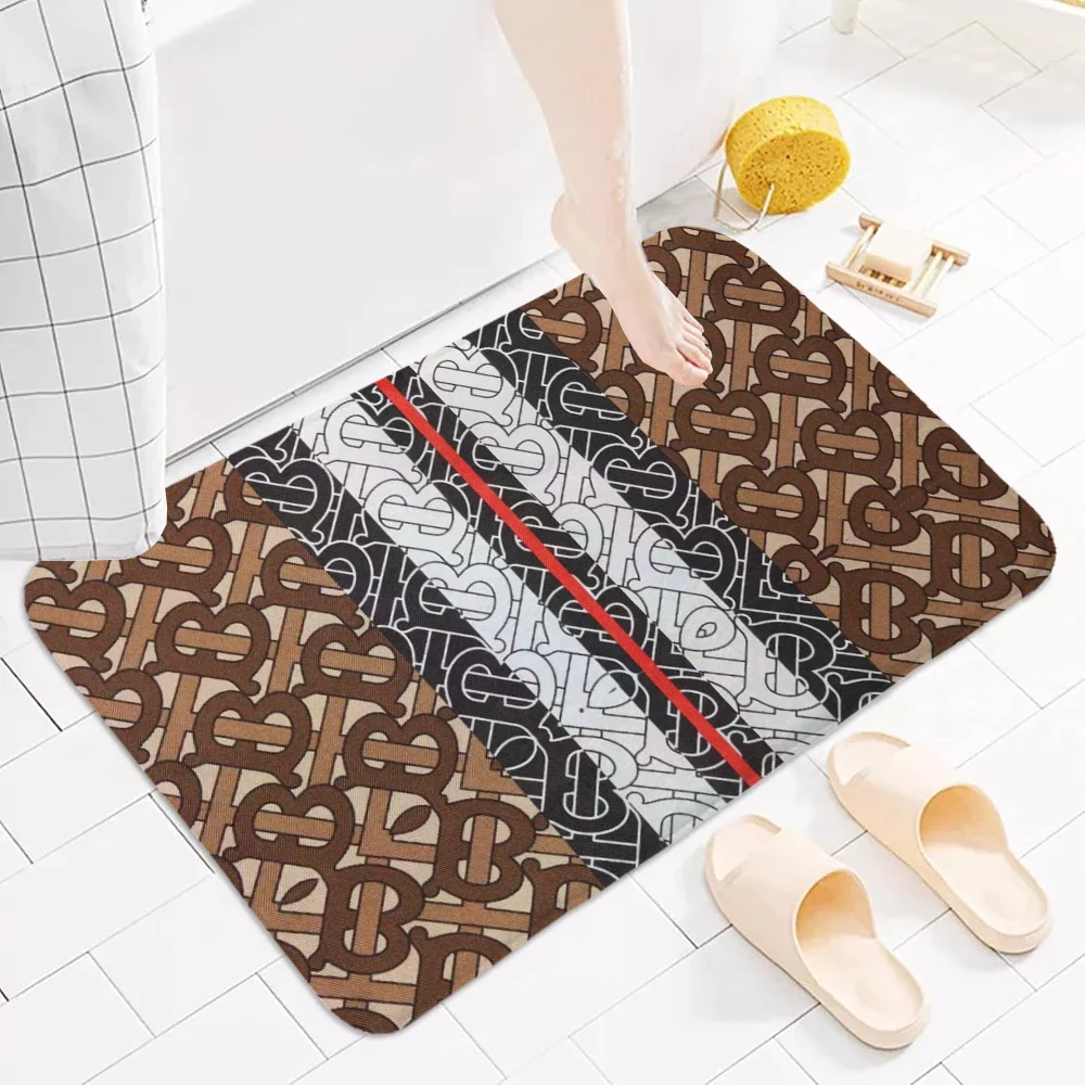 Bath Mat Rug Bathroom Foot Mat Non-slip Mat Small Floor Mats Door Mat B-burberry-y Kitchen Carpet Doormat Entrance Door Rugs