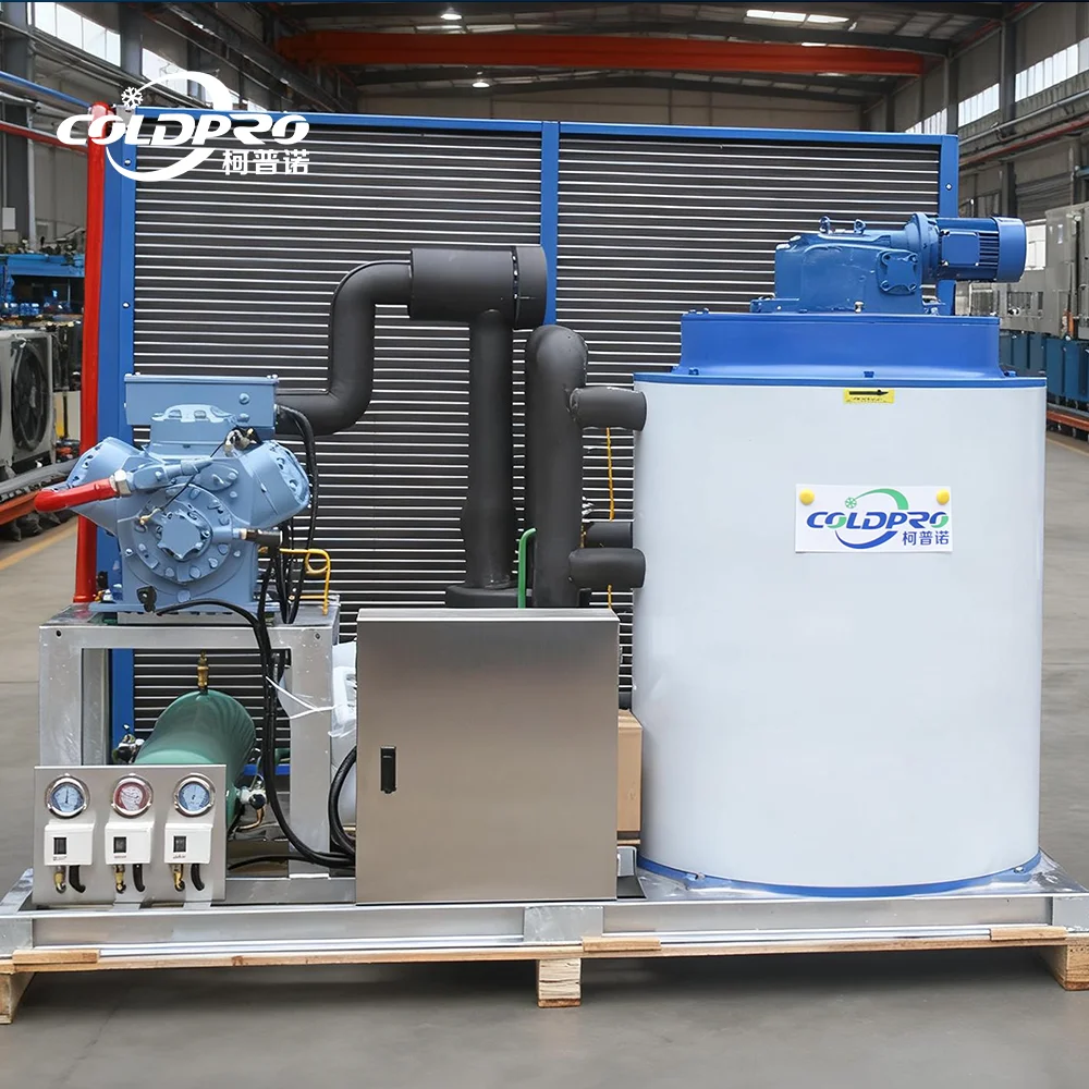 Industrial Medium Flake Ice Making Machine PLC Motor Compressor & Gear Energy-Saving High Productivity Competitive Price