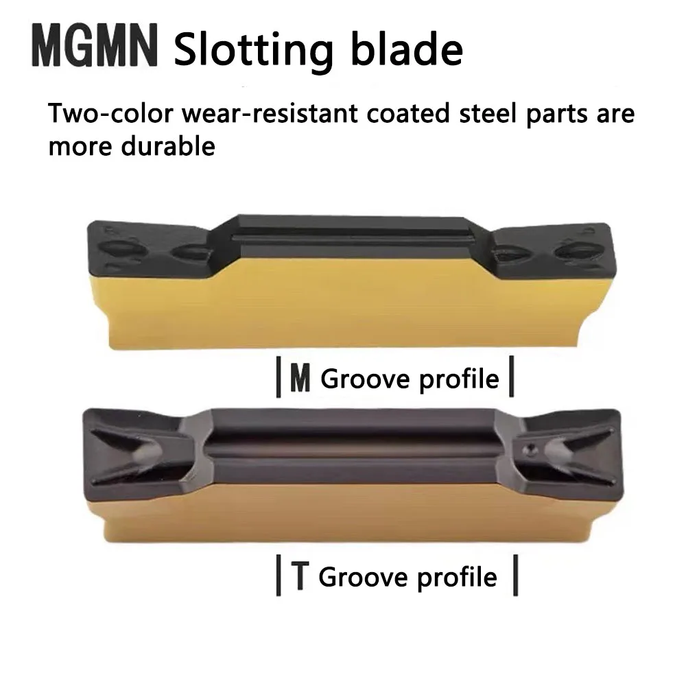 Slotted Insert MGMN200/250/300/400/500/600-T/-M Lathe CNC Two-color coating tool carbide blade cut-off and grooving tool 10PCS