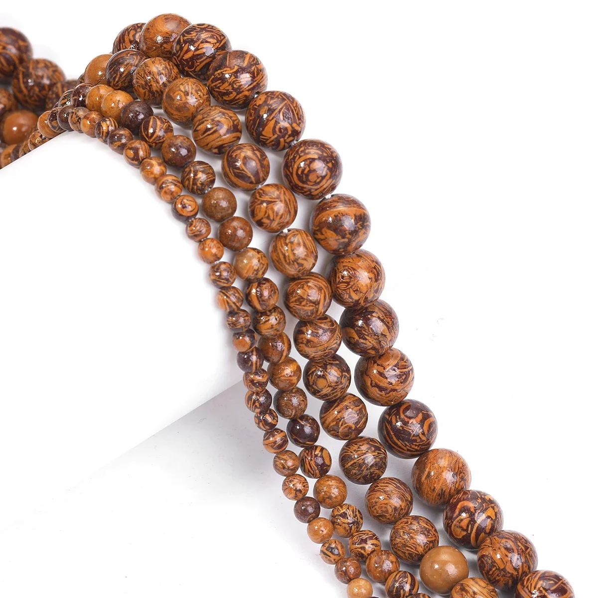 4 6 8 10mm Golden Thread Jade Stone Beads Round Loose Spacer Beads For Jewelry Making Diy Charm Bracelet Necklace Accessories