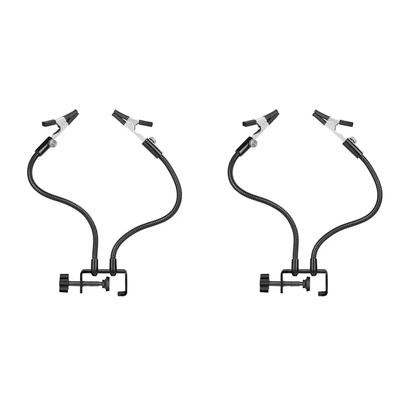 Metal Welding Holder, 4PCS Flexible Arms Soldering Third Helping-Hand PCB Stand Clamp Table Spring Tube Repairing Tool