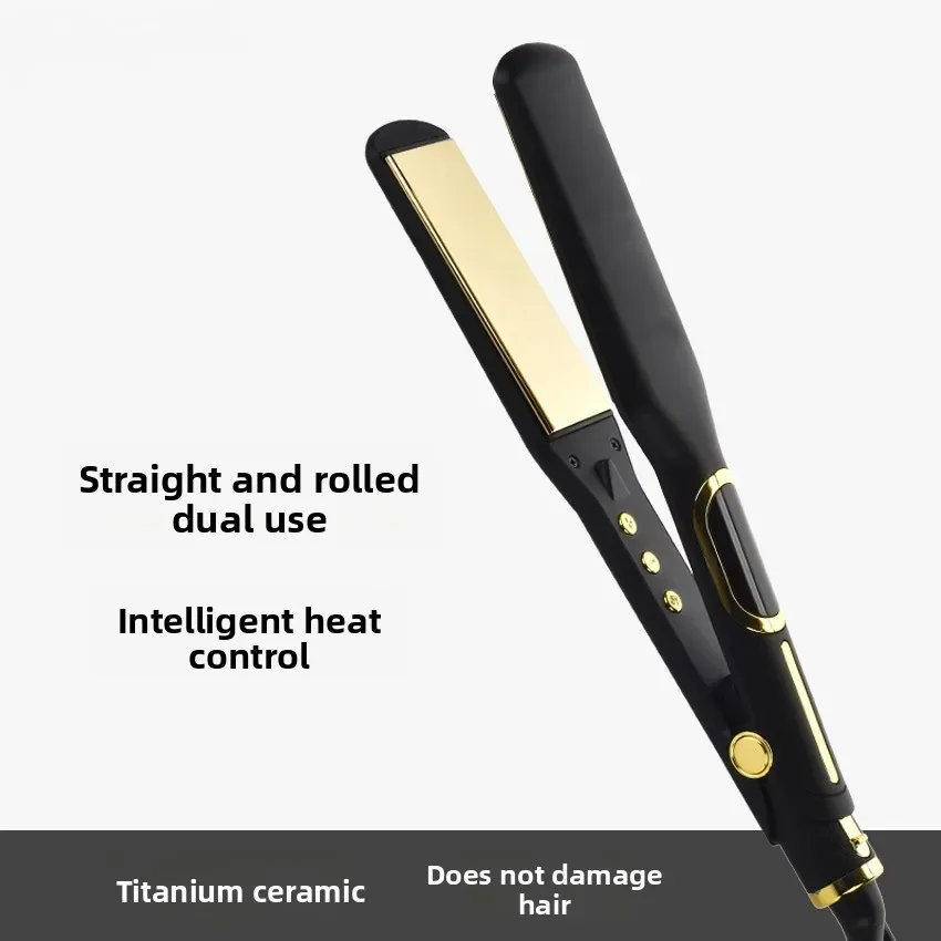 Best Seller Wide Board Digital Display Hair Straightener Special for Barber Shops Roll and Straighten Dual-purpose Clip, Bangs S