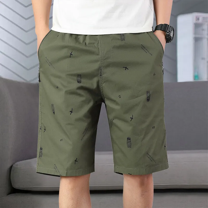 Men Light Weight Beach Shorts Summer Casual Sweat Shorts Baggy Sports Wide Leg Print Gym Running Shorts