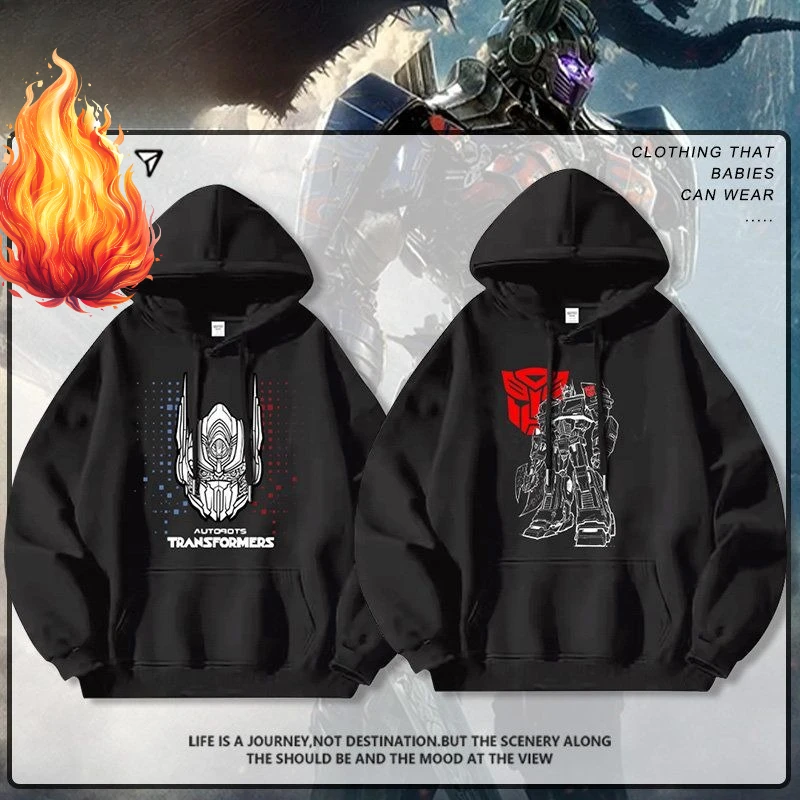 Sweat à capuche Transformers, homme avec chapeaux, Bumblebee d'automne et d'hiver, Optimus Prime, Decepticons et autres vêtements pour enfants