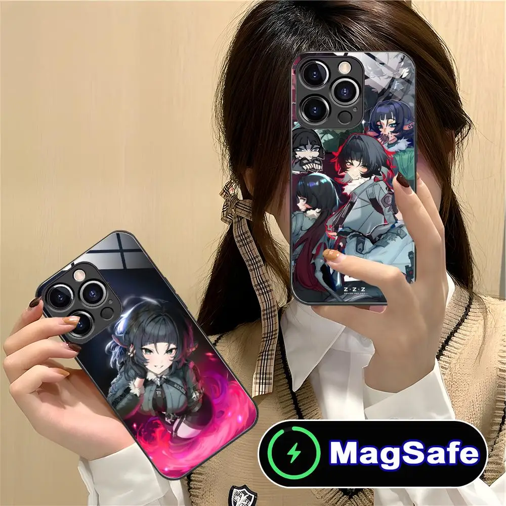 

Zenless Zone Zero Jane Doe Phone Case for iPhone 16 15 14 13 12 11 Pro Max Plus Mini MagSafe Glass Colour Protective Cellphones