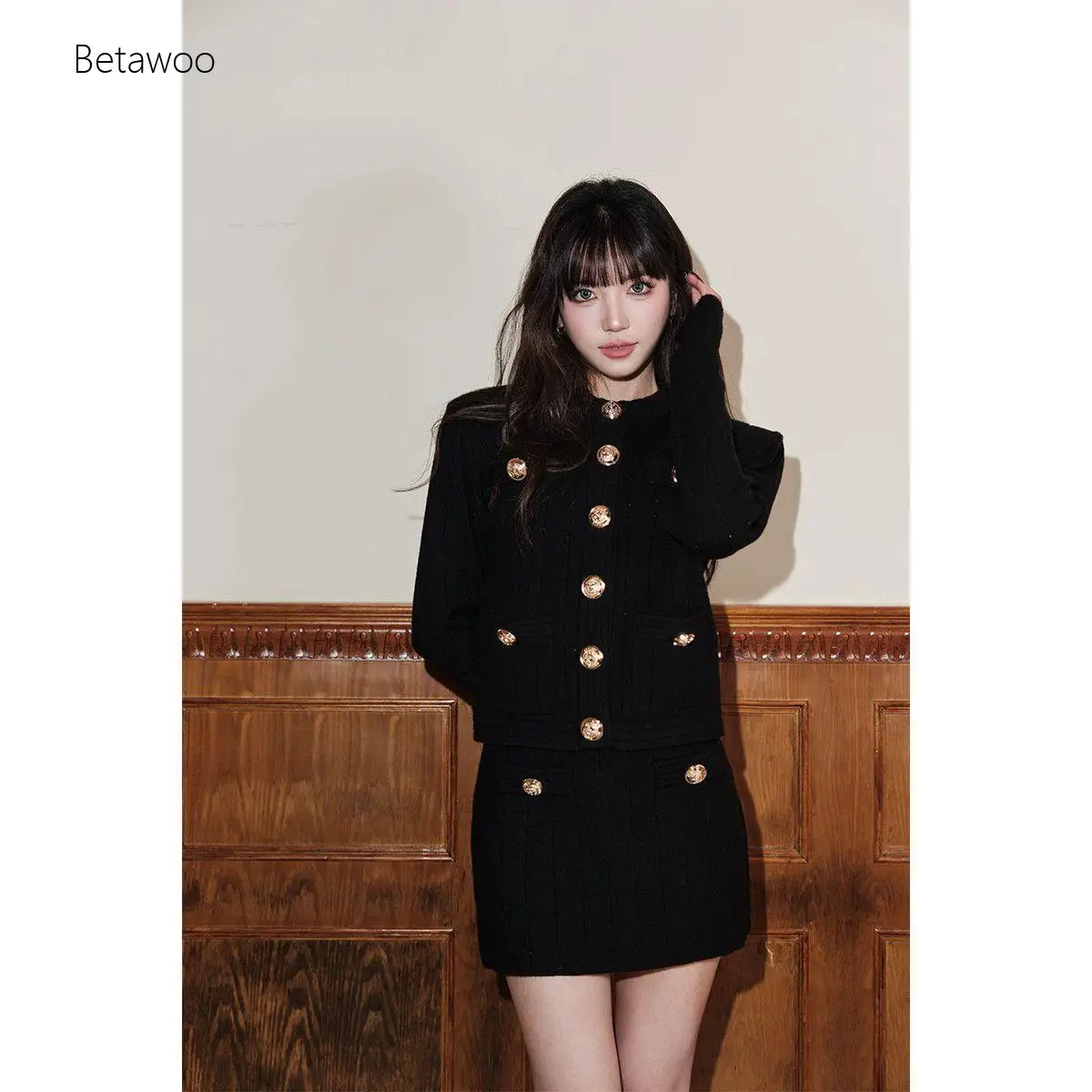 Women's Double-Breasted Long Sleeve Mini Dress Elegant Formal Office Party Cocktail Night Outfit Fashion Fall Winter Dress