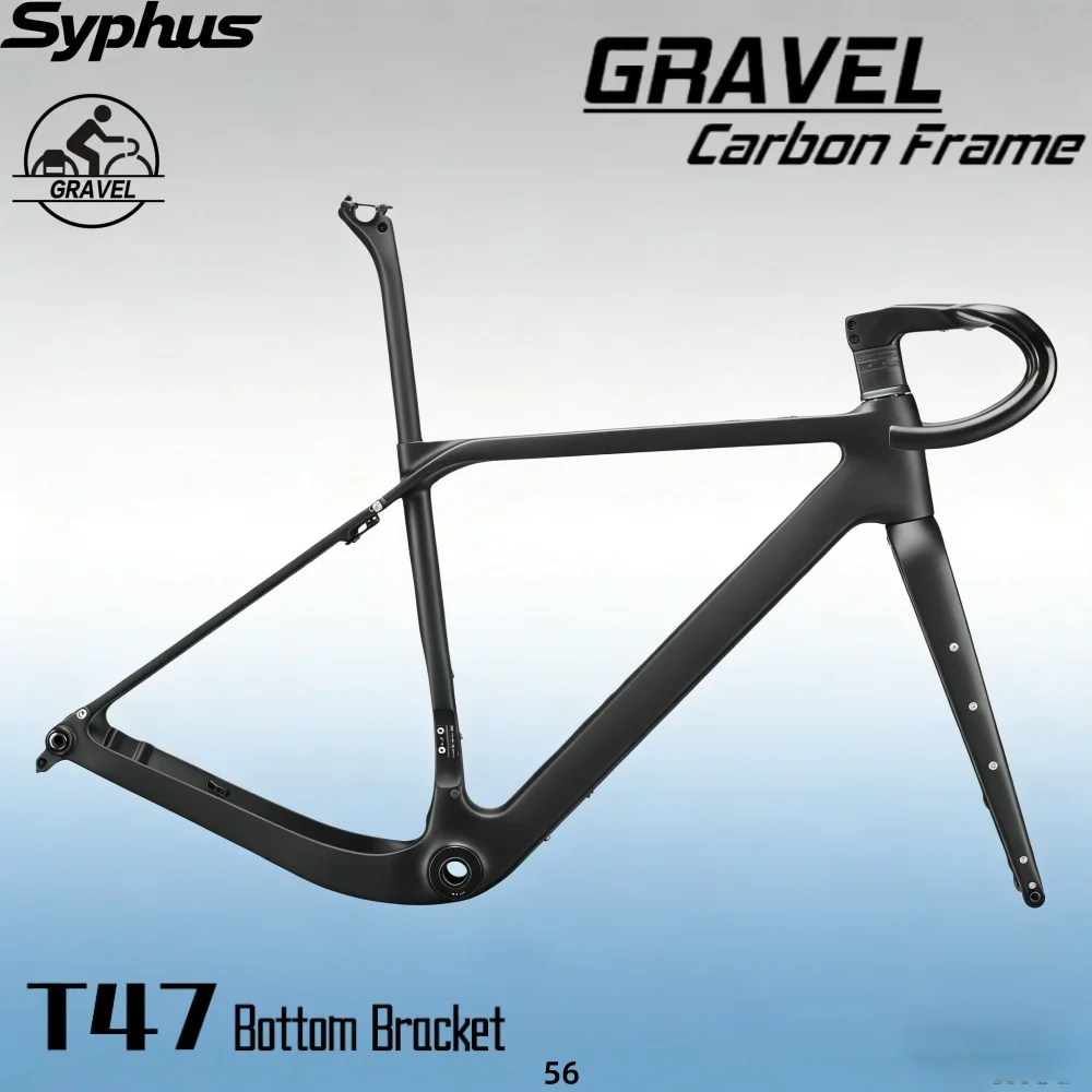 

Карбоновая рама для гравийного велосипеда Syphus 700*50C T47, рама для шоссейного велосипеда, дисковые тормоза, карбоновый гравийный фреймсет
