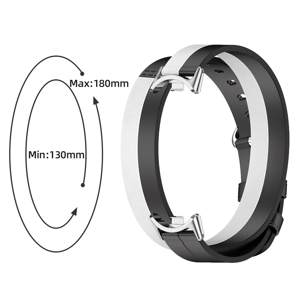 Mi Band 8 الجلود حزام مزدوجة حلقة سوار ل شاومي Mi الفرقة 7 Correa الأساور ساعة ذكية Miband 6 5 4 3 استبدال حزام