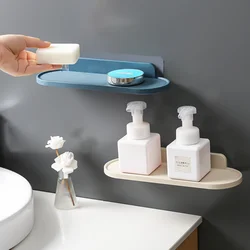 Bathroom Shelf No Drill Organizer Soap Shower Storage Rack Plastic Floating Shelves Wall Mount Shelf For Bathroom