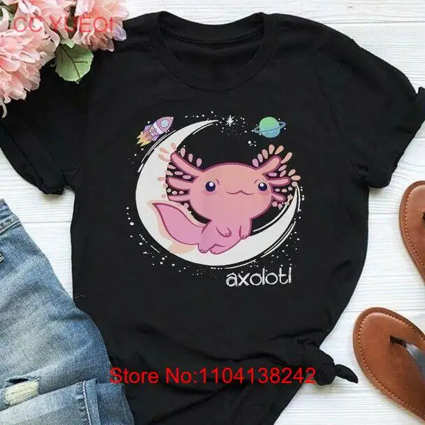 

Рубашка Аксолотль I Love My Axolotl, подарок для любителя Аксолотля, черная футболка S-2XL